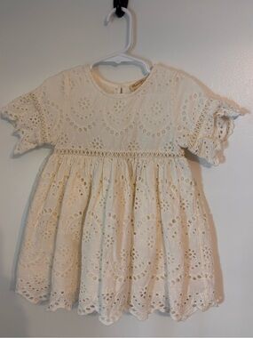 Sweet Magnolia Cream Eyelet Lace Girls' Dress